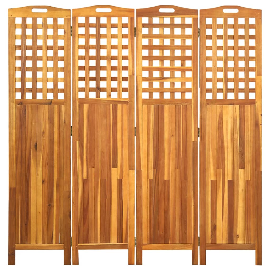 Cloison de séparation 4 panneaux 161x2x170 cm Bois d'acacia Séparateurs de pièces vidaXL   