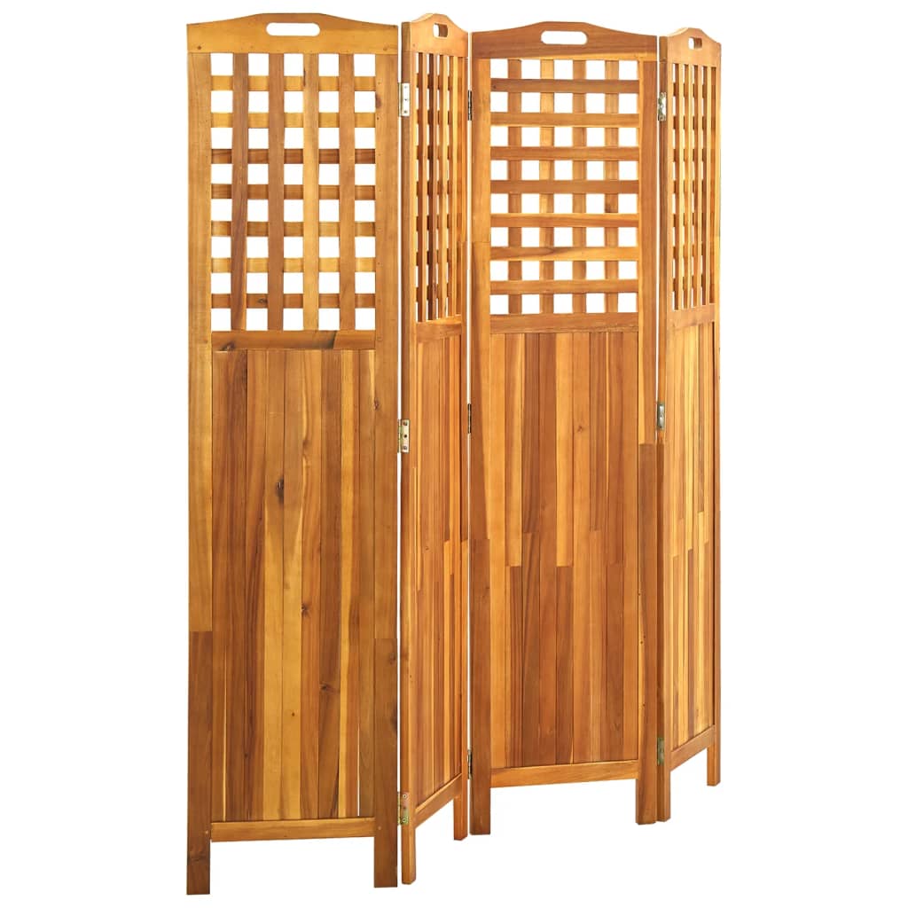 Cloison de séparation 4 panneaux 161x2x170 cm Bois d'acacia Séparateurs de pièces vidaXL   