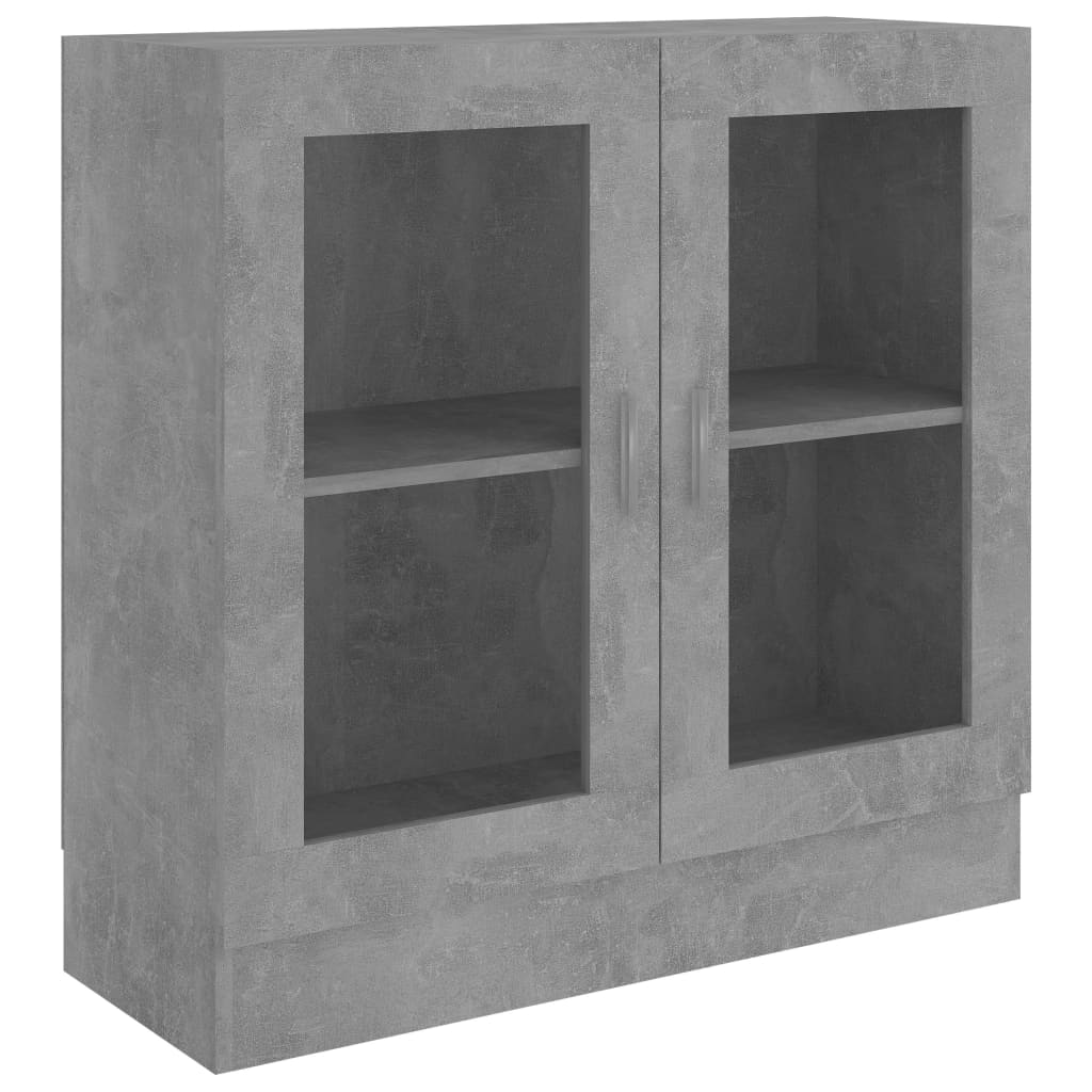 Armoire à vitrine Gris béton 82,5x30,5x80 cm Bois d'ingénierie Bibliothèques vidaXL   