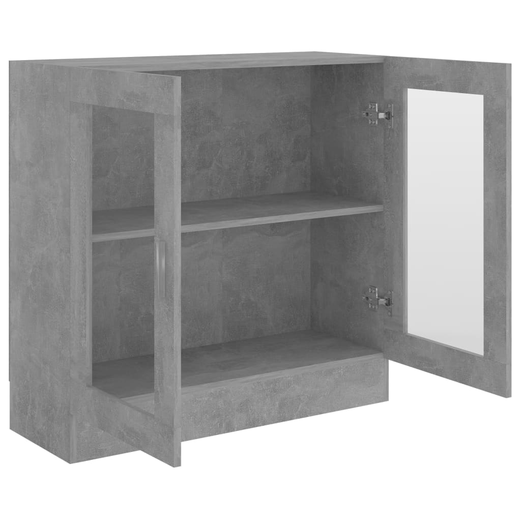 Armoire à vitrine Gris béton 82,5x30,5x80 cm Bois d'ingénierie Bibliothèques vidaXL   