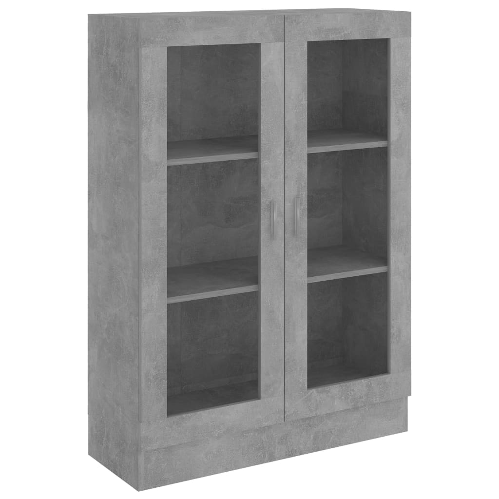 Armoire à vitrine Gris béton 82,5x30,5x115 cm Bois d'ingénierie Bibliothèques vidaXL   