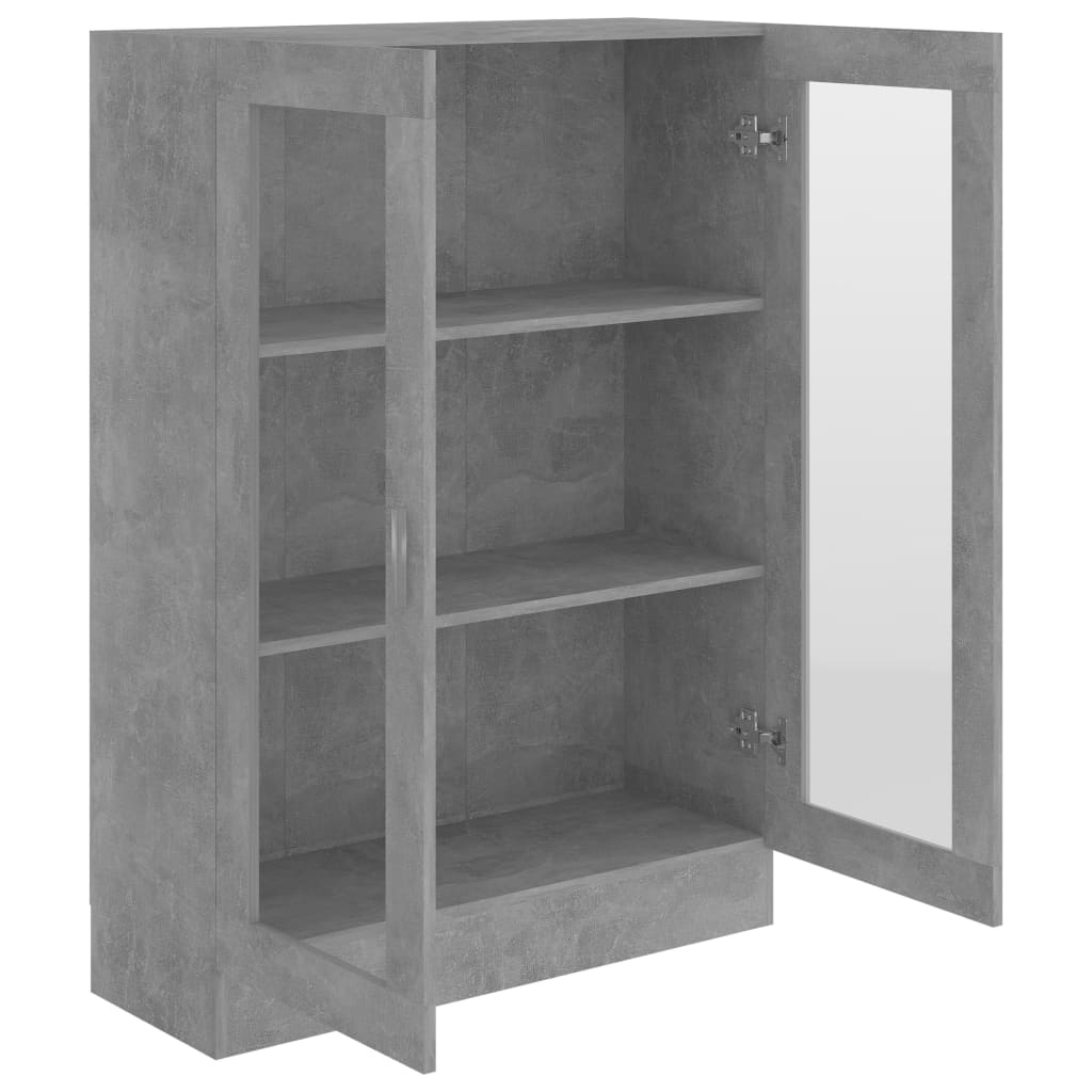 Armoire à vitrine Gris béton 82,5x30,5x115 cm Bois d'ingénierie Bibliothèques vidaXL   