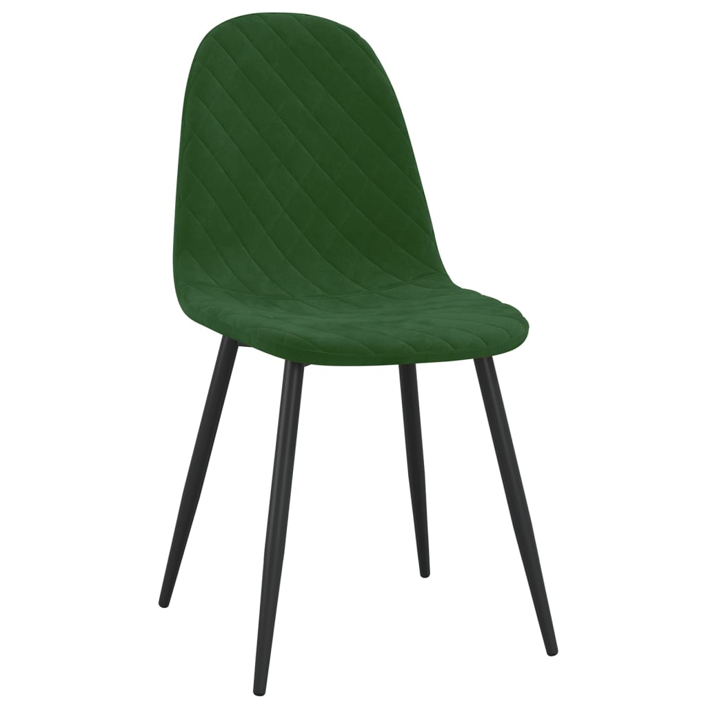 Chaises à manger lot de 2 Vert foncé Velours Chaises de cuisine vidaXL   