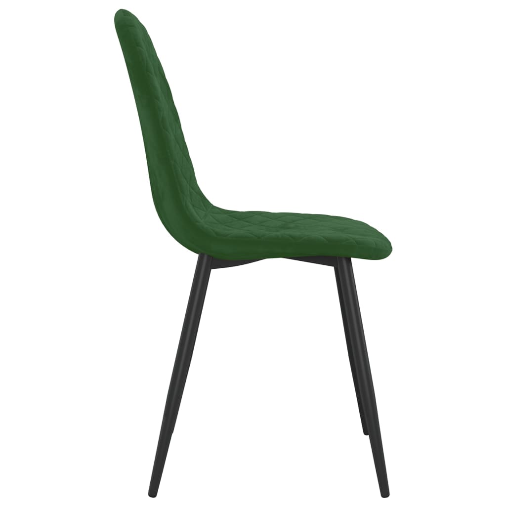 Chaises à manger lot de 2 Vert foncé Velours Chaises de cuisine vidaXL   