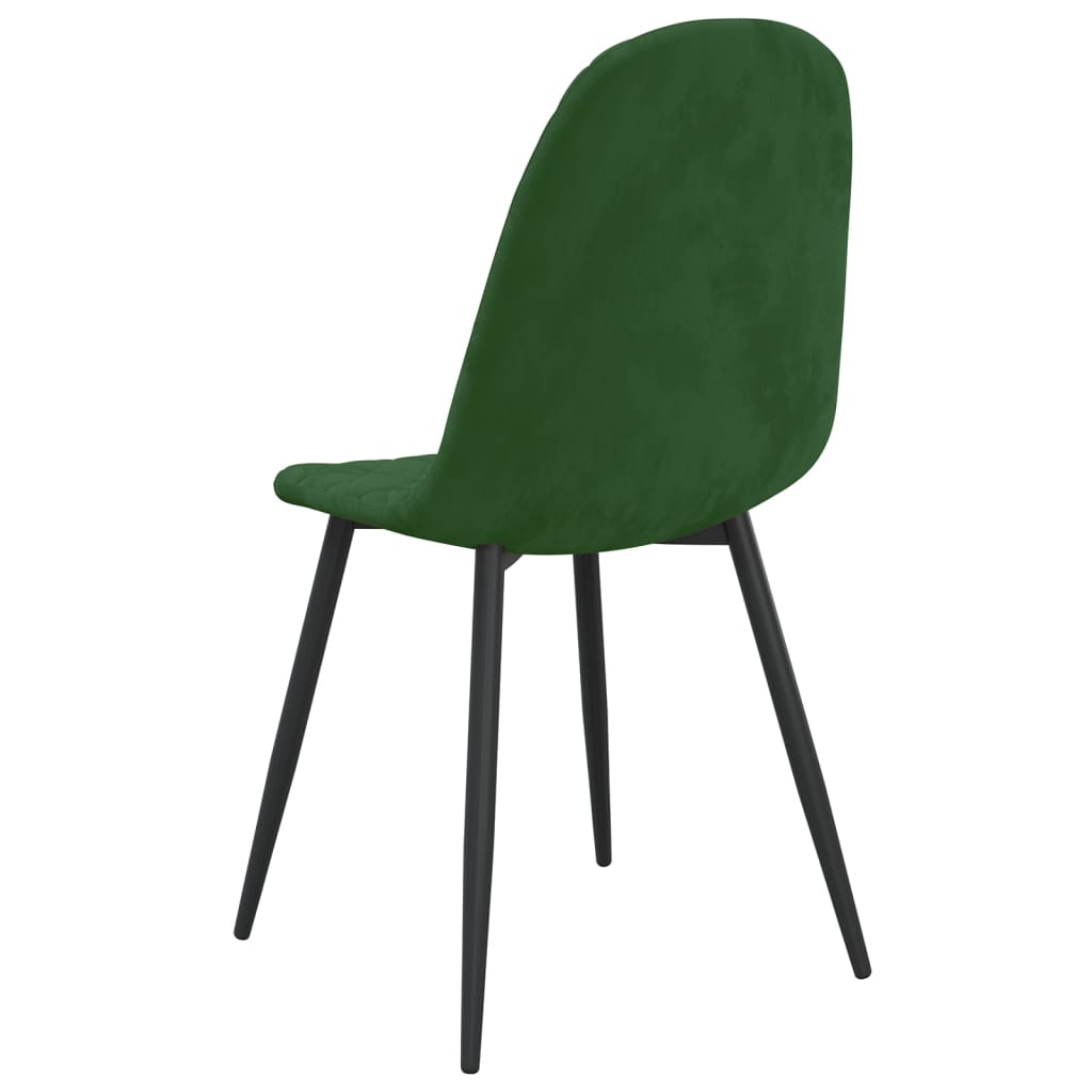 Chaises à manger lot de 2 Vert foncé Velours Chaises de cuisine vidaXL   