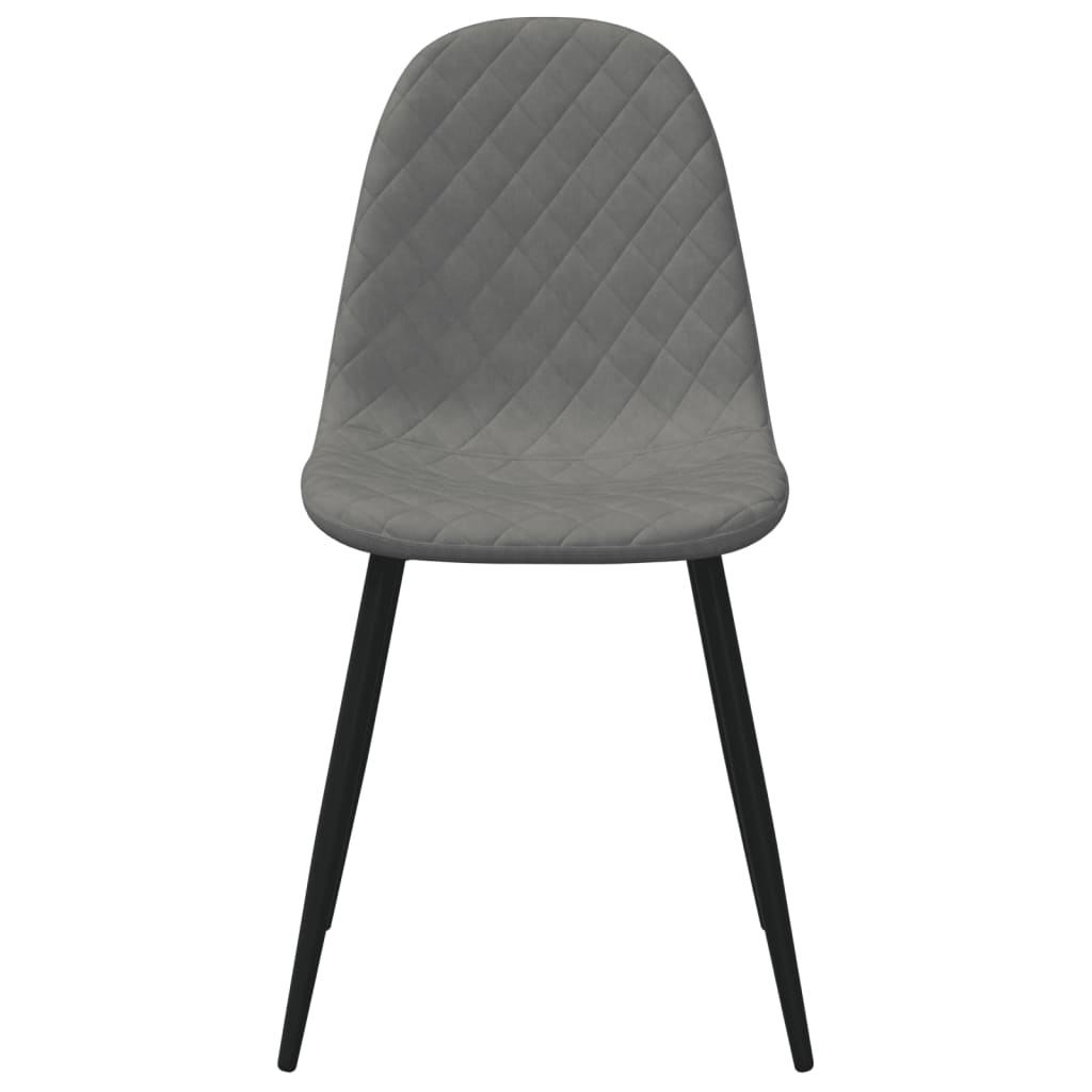 Chaises à manger lot de 4 Gris clair Velours Chaises de cuisine vidaXL   