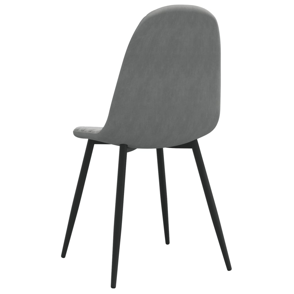 Chaises à manger lot de 4 Gris clair Velours Chaises de cuisine vidaXL   