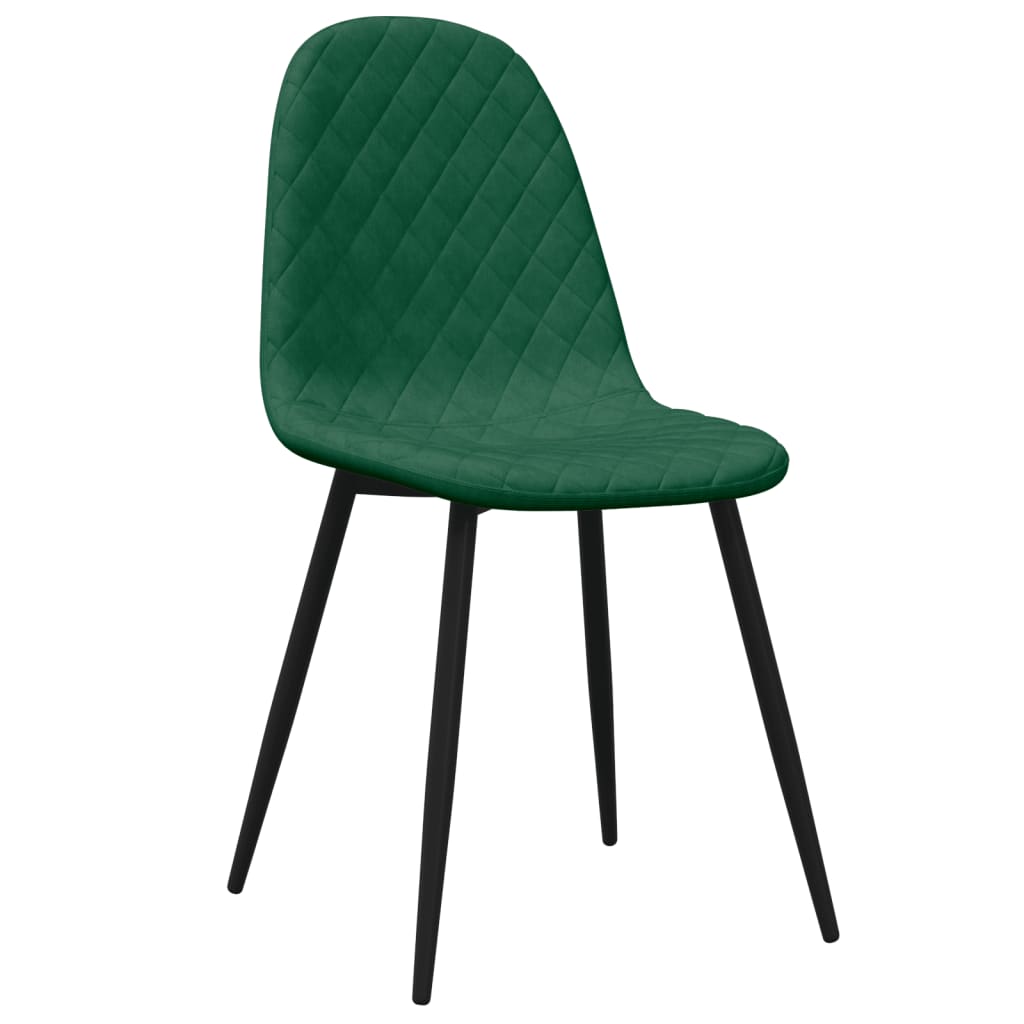 Chaises à manger lot de 4 Vert foncé Velours Chaises de cuisine vidaXL   