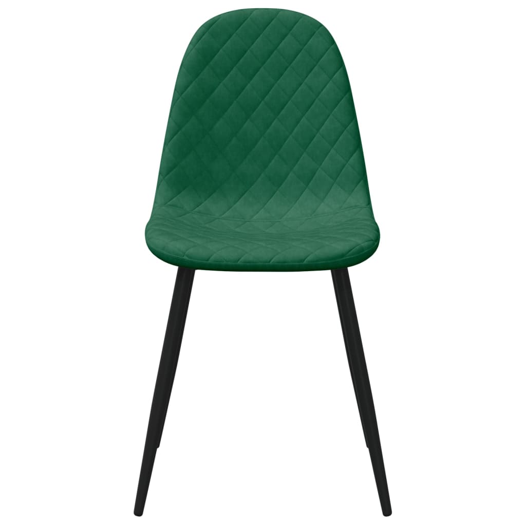 Chaises à manger lot de 4 Vert foncé Velours Chaises de cuisine vidaXL   