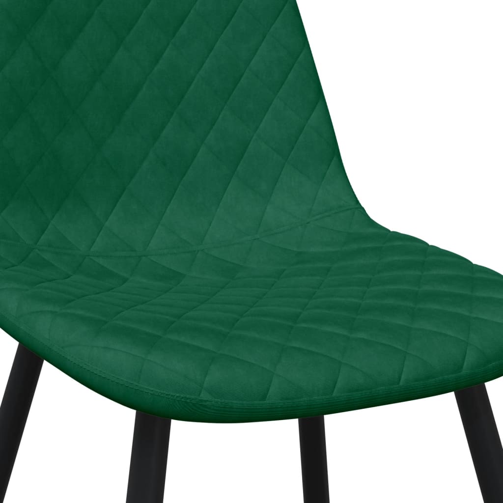 Chaises à manger lot de 4 Vert foncé Velours Chaises de cuisine vidaXL   