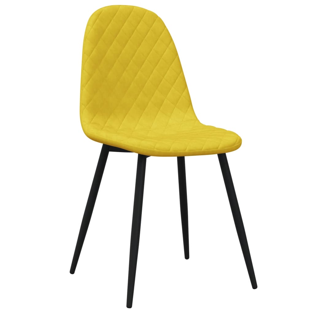 Chaises à manger lot de 4 Jaune moutarde Velours Chaises de cuisine vidaXL   