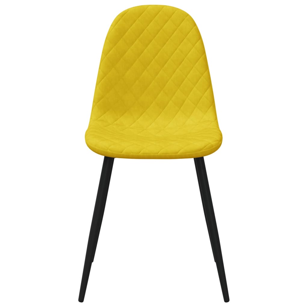 Chaises à manger lot de 4 Jaune moutarde Velours Chaises de cuisine vidaXL   