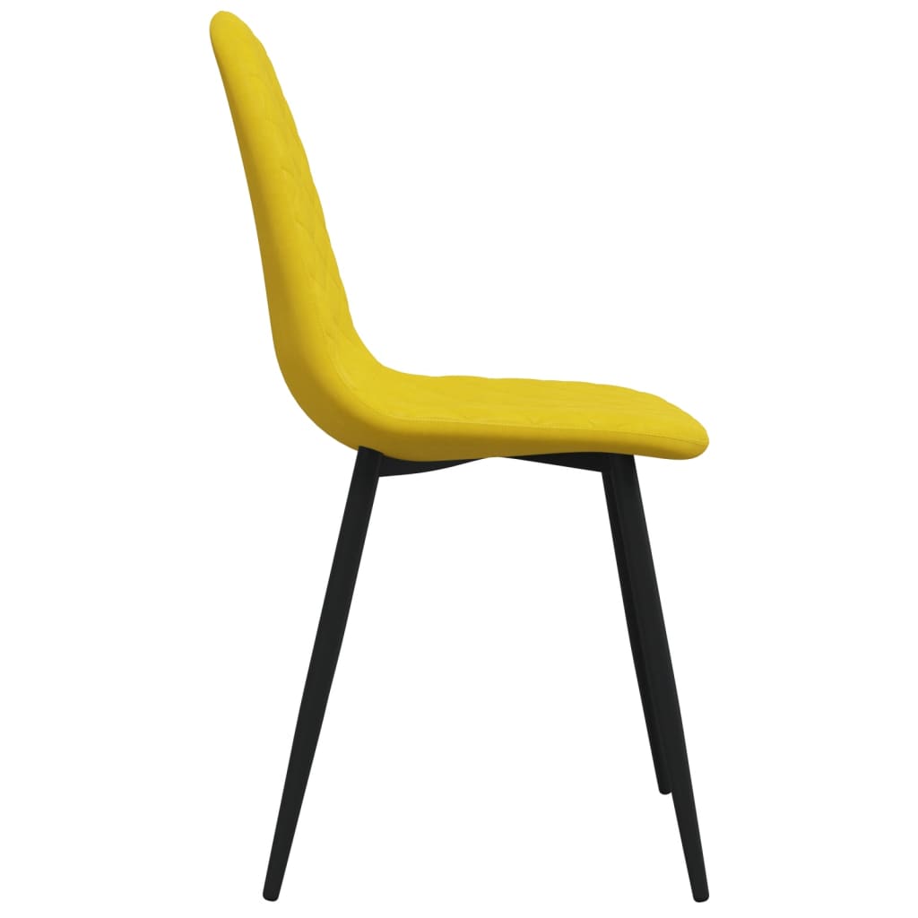 Chaises à manger lot de 4 Jaune moutarde Velours Chaises de cuisine vidaXL   