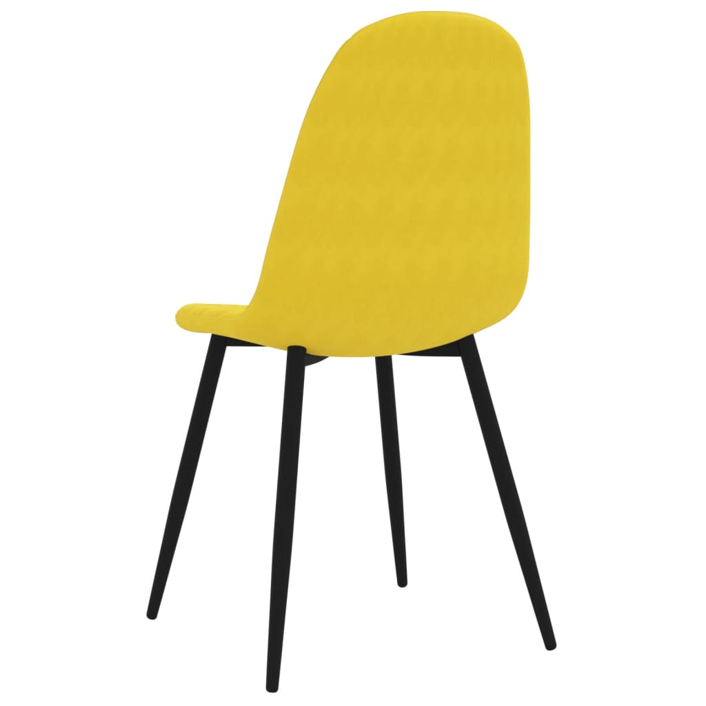 Chaises à manger lot de 4 Jaune moutarde Velours Chaises de cuisine vidaXL   