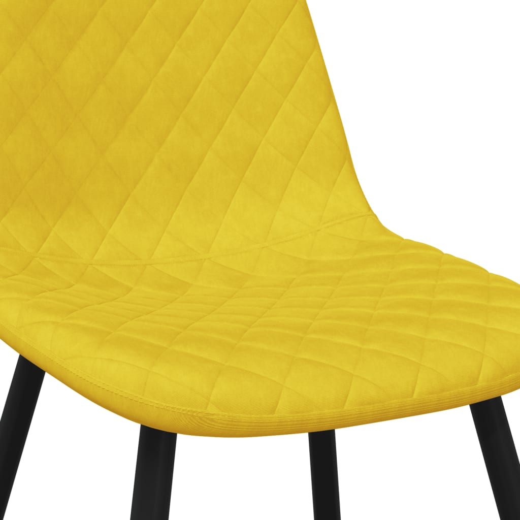 Chaises à manger lot de 4 Jaune moutarde Velours Chaises de cuisine vidaXL   