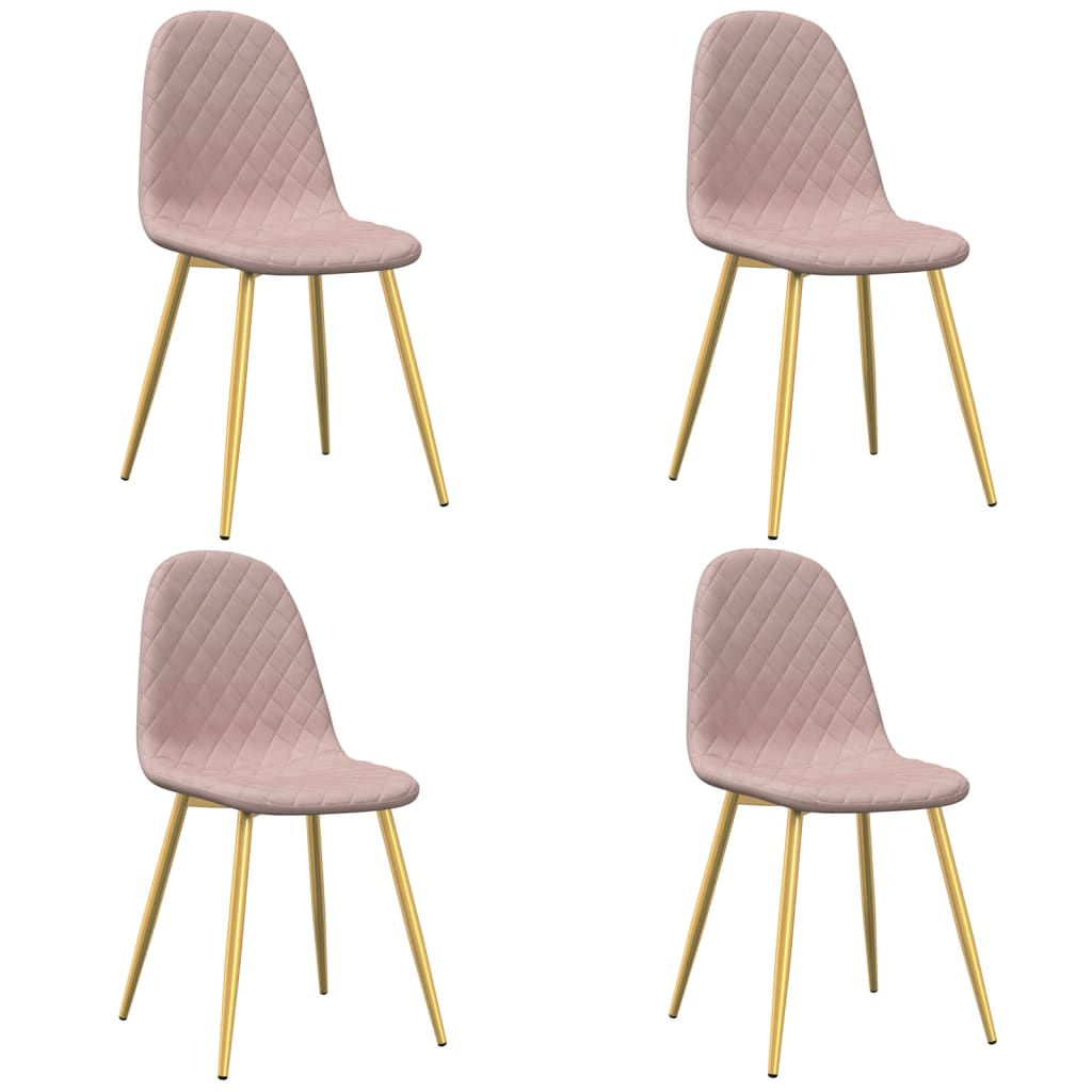 Chaises à manger lot de 4 Rose Velours Chaises de cuisine vidaXL   