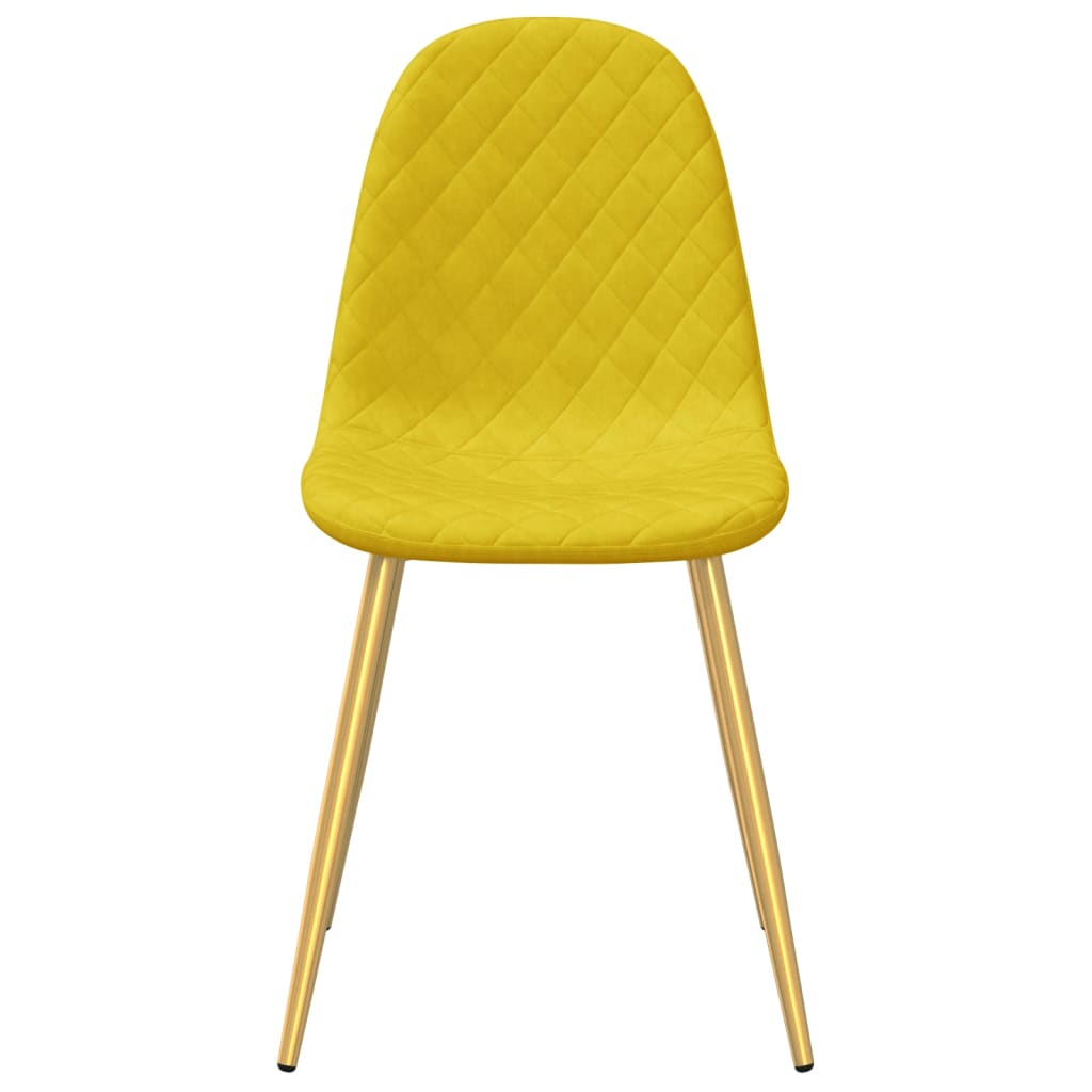 Chaises à manger lot de 4 Jaune moutarde Velours Chaises de cuisine vidaXL   