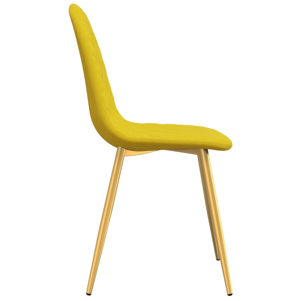 Chaises à manger lot de 4 Jaune moutarde Velours Chaises de cuisine vidaXL   