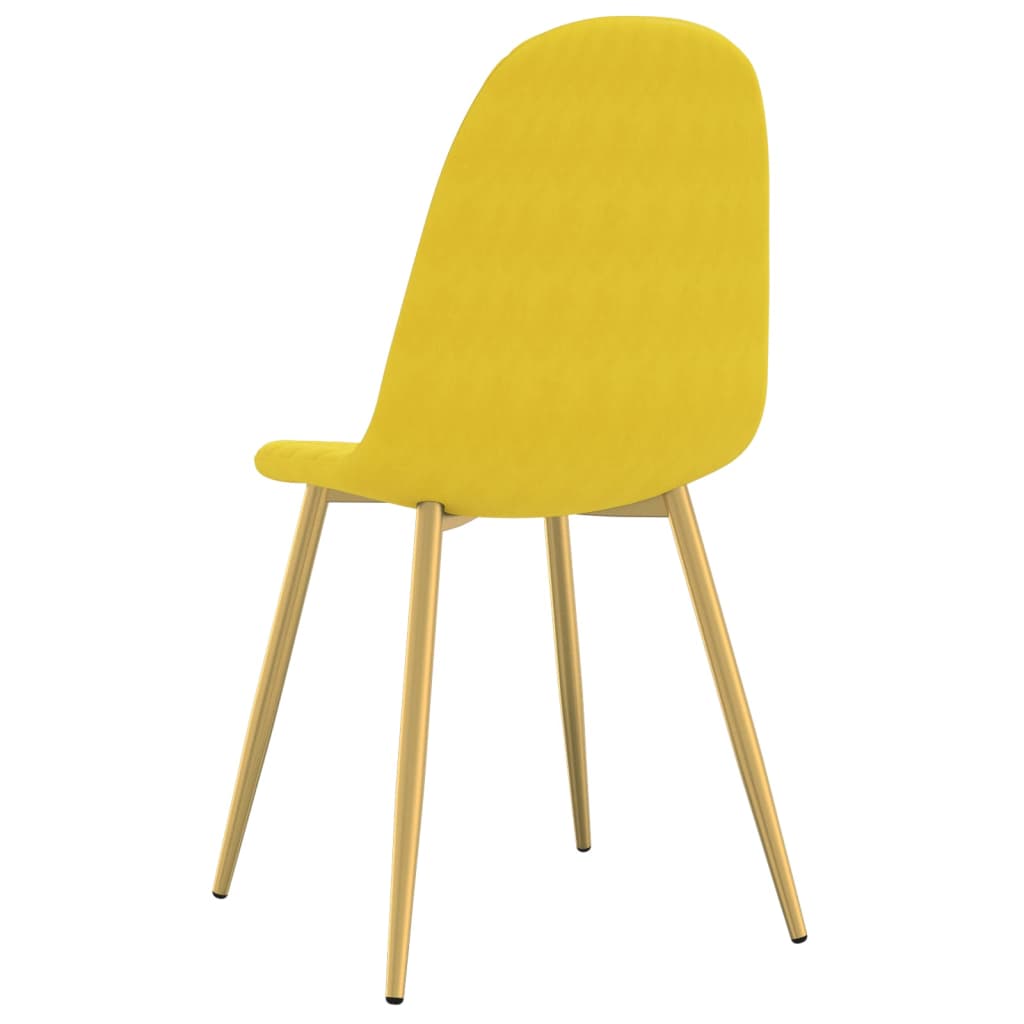 Chaises à manger lot de 4 Jaune moutarde Velours Chaises de cuisine vidaXL   