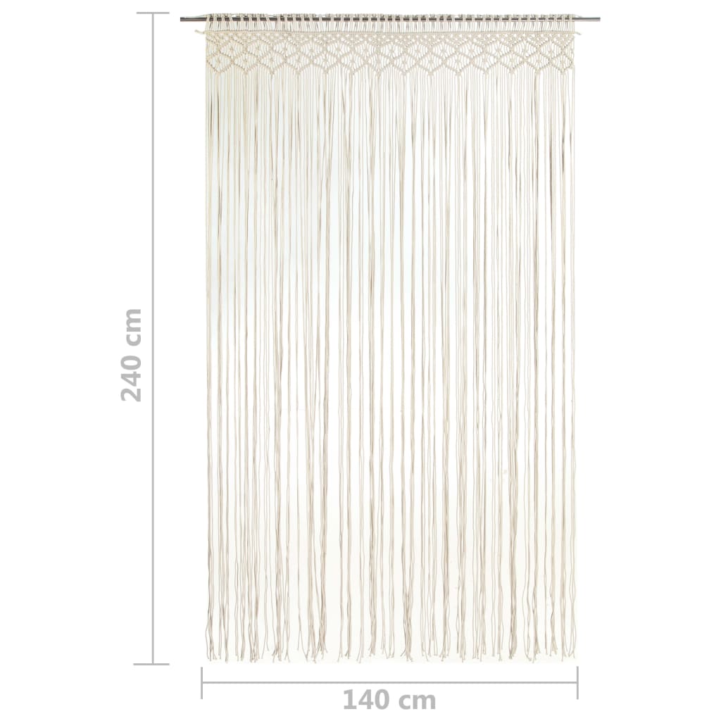 Rideau en macramé 140x240 cm Coton Rideaux vidaXL   