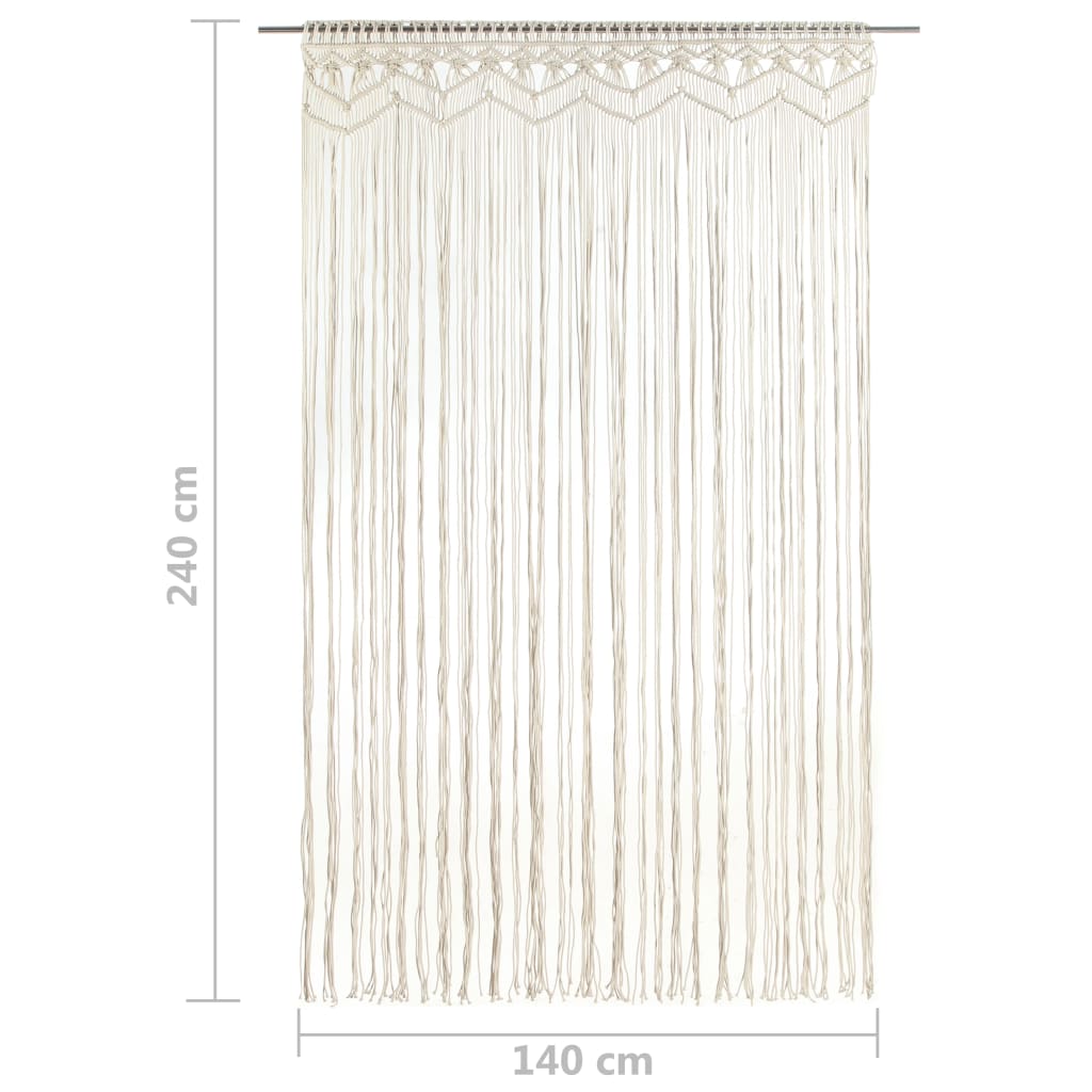 Rideau en macramé 140x240 cm Coton Rideaux vidaXL   