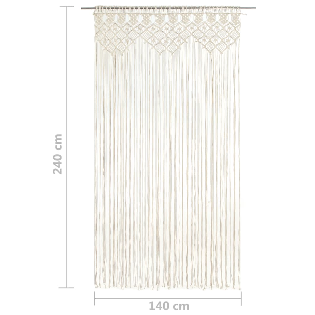 Rideau en macramé 140x240 cm Coton Rideaux vidaXL   