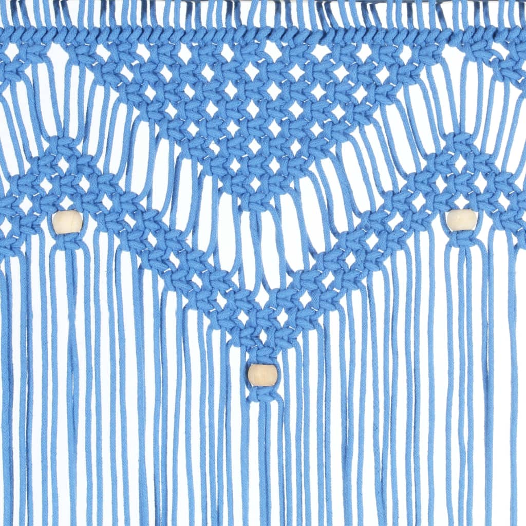 Rideau en macramé Bleu 140x240 cm Coton Rideaux vidaXL   