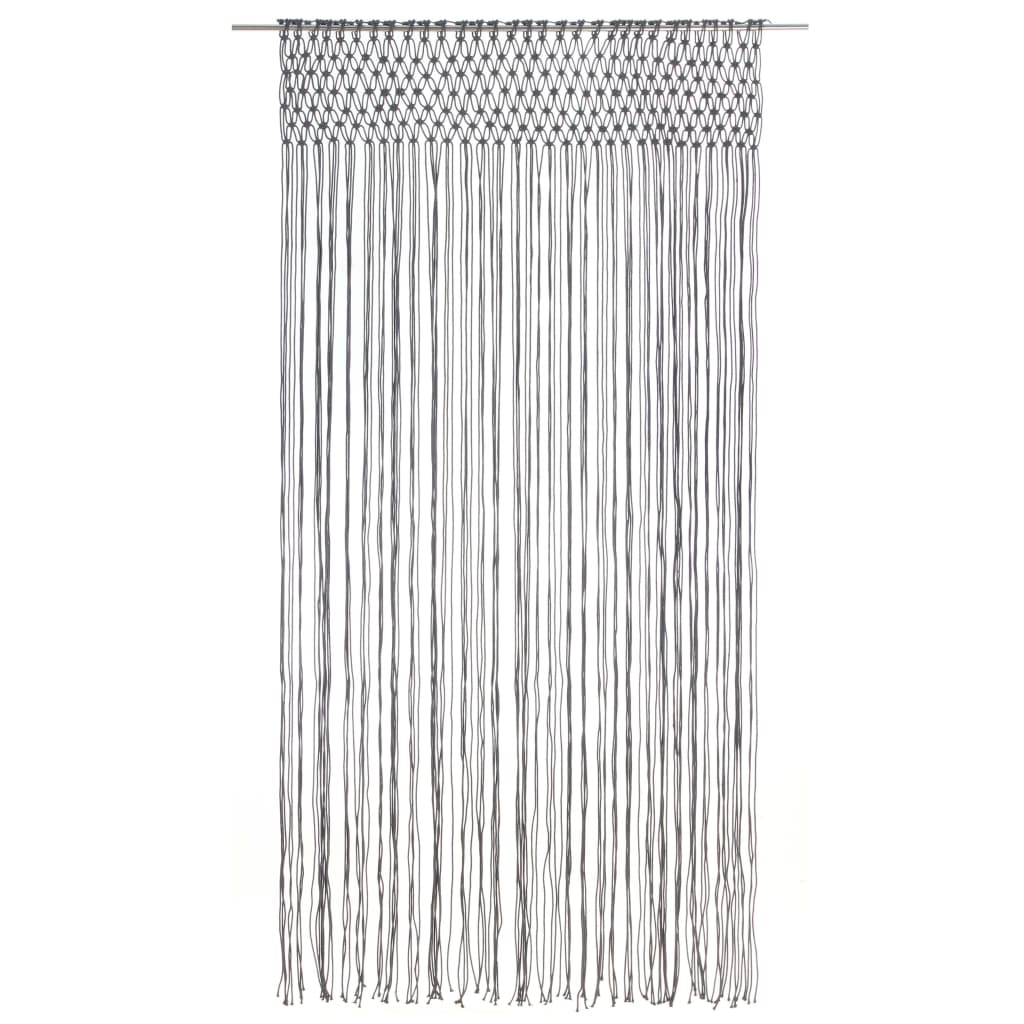 Rideau en macramé Anthracite 140x240 cm Coton Rideaux vidaXL   