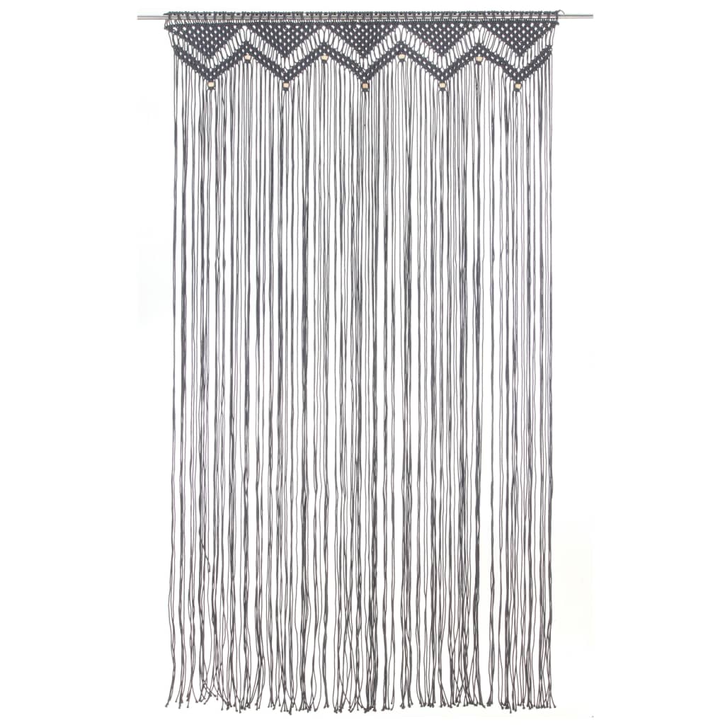 Rideau en macramé Anthracite 140x240 cm Coton Rideaux vidaXL   