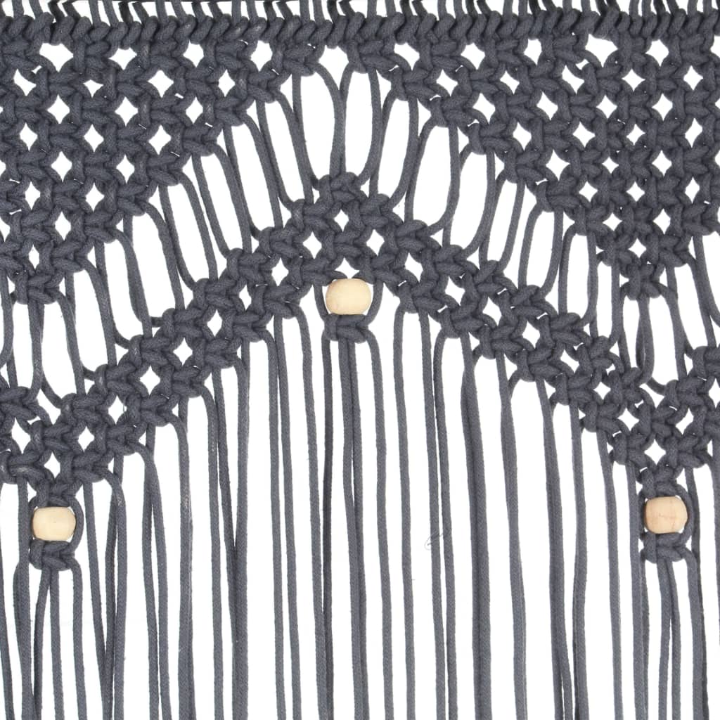 Rideau en macramé Anthracite 140x240 cm Coton Rideaux vidaXL   