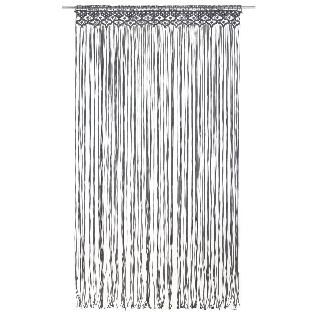 Rideau en macramé Anthracite 140x240 cm Coton Rideaux vidaXL   