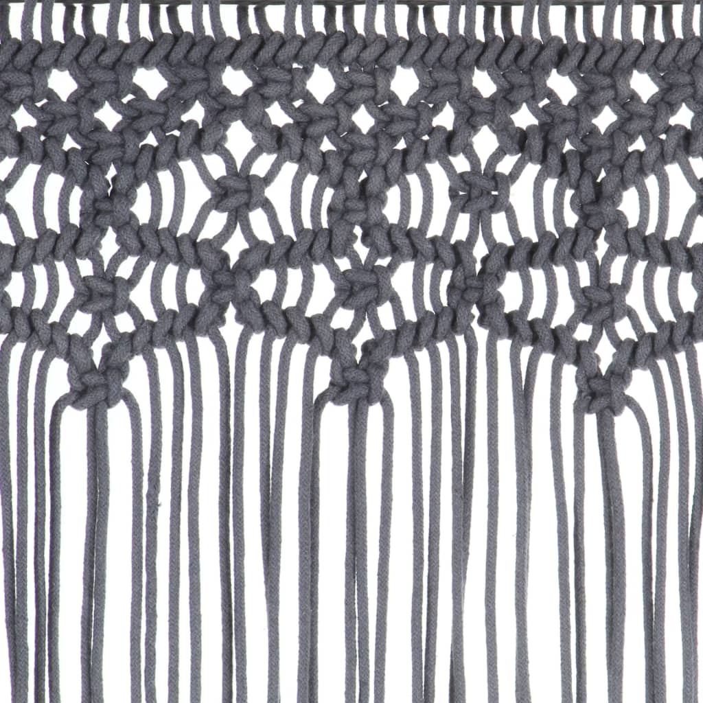 Rideau en macramé Anthracite 140x240 cm Coton Rideaux vidaXL   