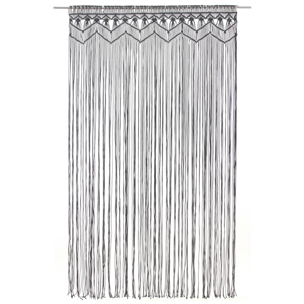 Rideau en macramé Anthracite 140x240 cm Coton Rideaux vidaXL   