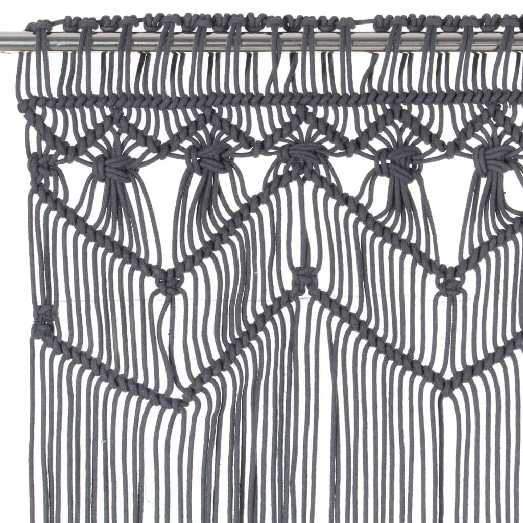 Rideau en macramé Anthracite 140x240 cm Coton Rideaux vidaXL   