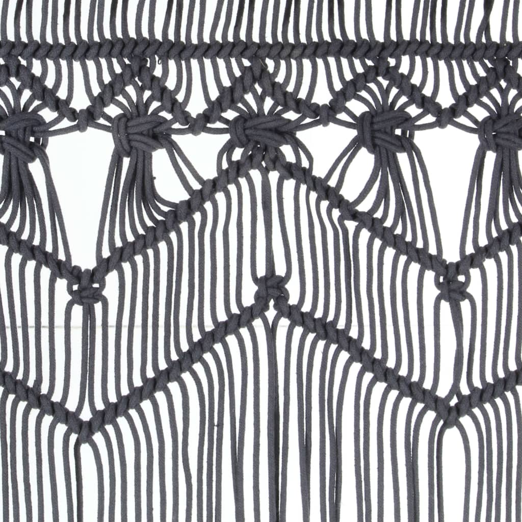 Rideau en macramé Anthracite 140x240 cm Coton Rideaux vidaXL   