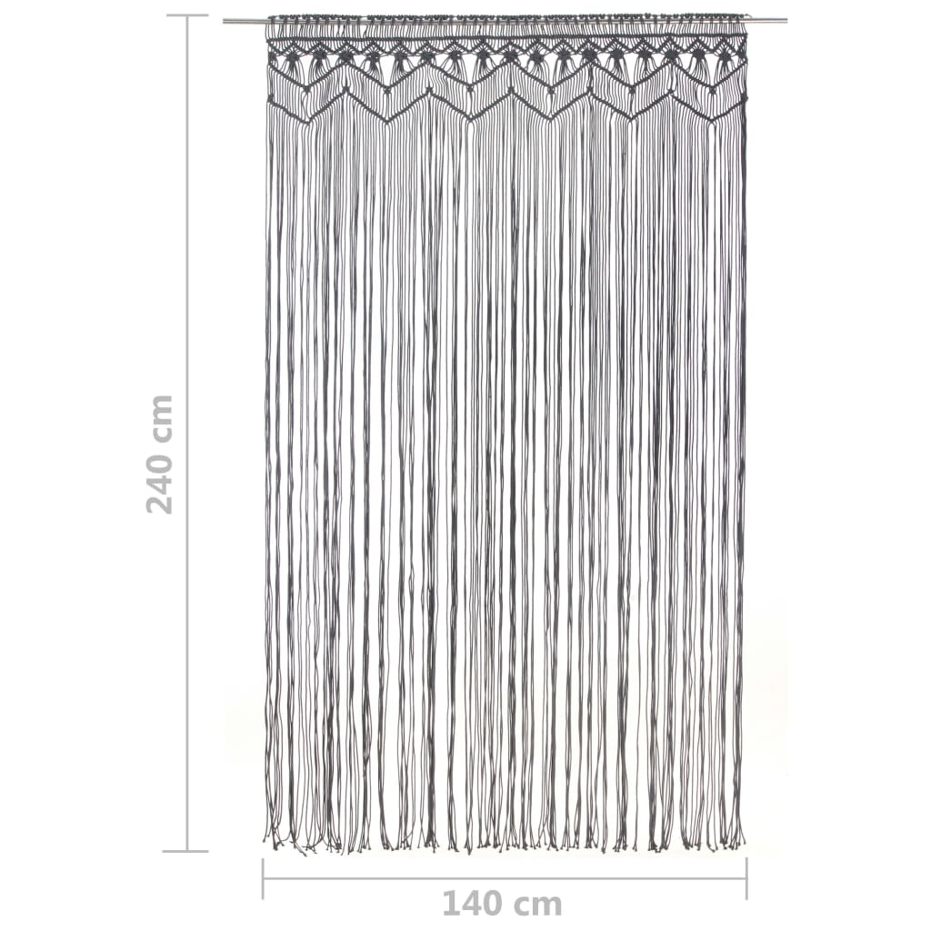 Rideau en macramé Anthracite 140x240 cm Coton Rideaux vidaXL   