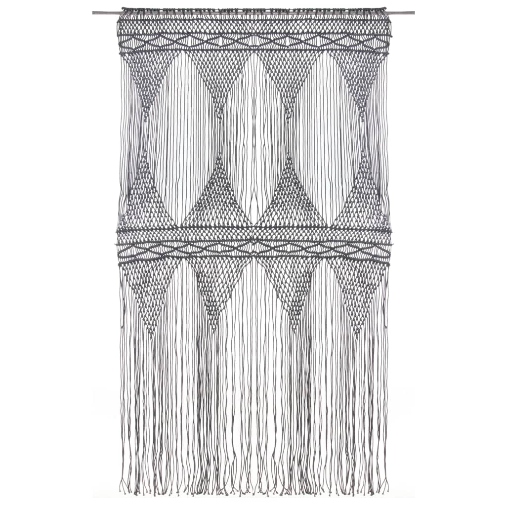 Rideau en macramé Anthracite 140x240 cm Coton Rideaux vidaXL   