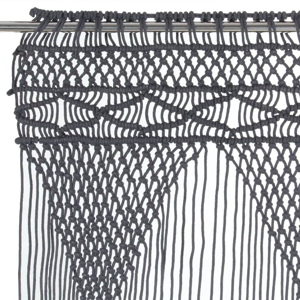 Rideau en macramé Anthracite 140x240 cm Coton Rideaux vidaXL   