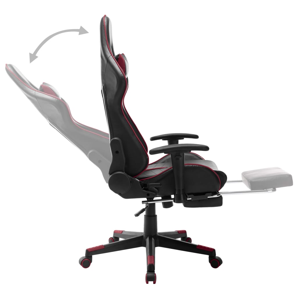 Chaise de jeu avec repose-pied Noir et bordeaux Cuir artificiel Chaises de jeux vidaXL   