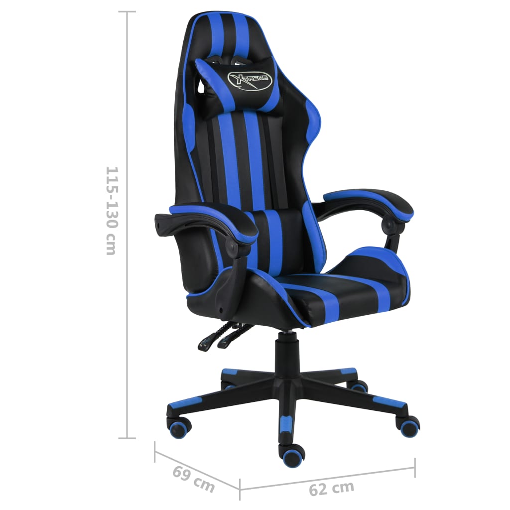 Fauteuil de jeux vidéo Noir et bleu Similicuir - Xios Store SNC