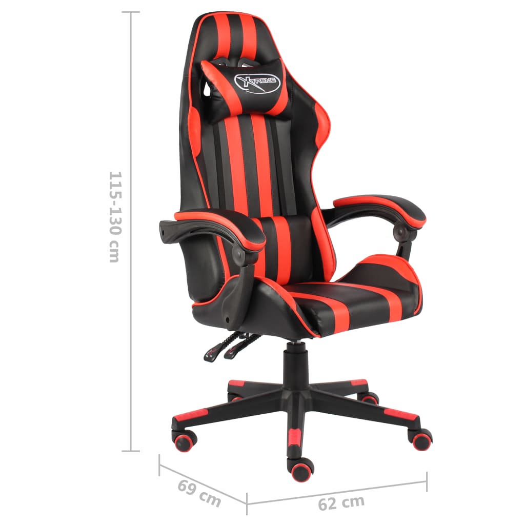 Fauteuil de jeux vidéo Noir et rouge Similicuir - Xios Store SNC