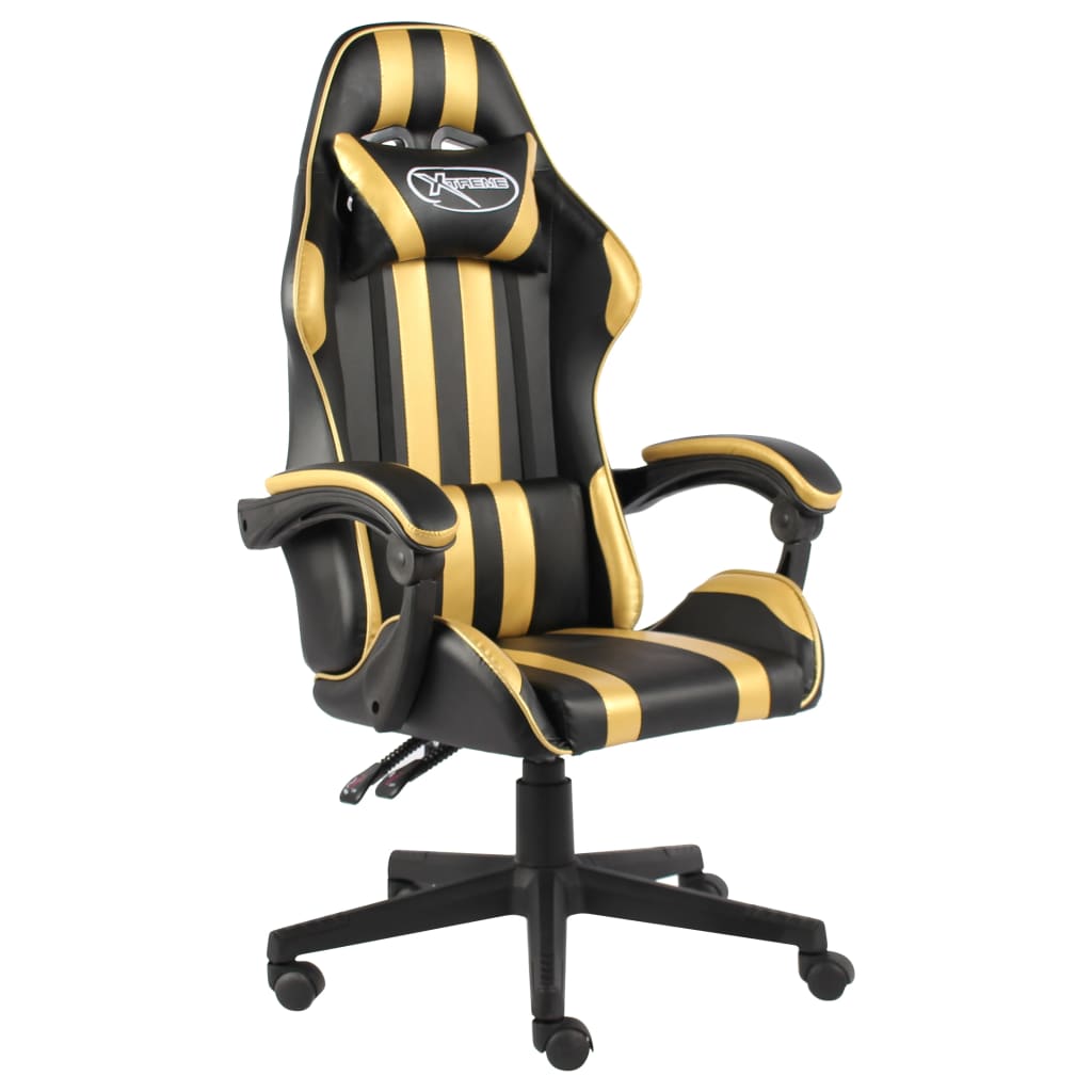 Fauteuil de jeux vidéo Noir et doré Similicuir - Xios Store SNC