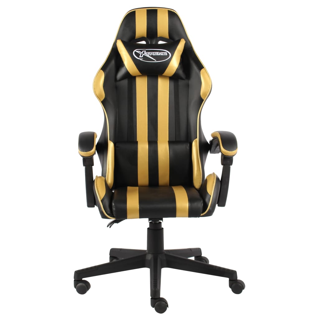 Fauteuil de jeux vidéo Noir et doré Similicuir - Xios Store SNC