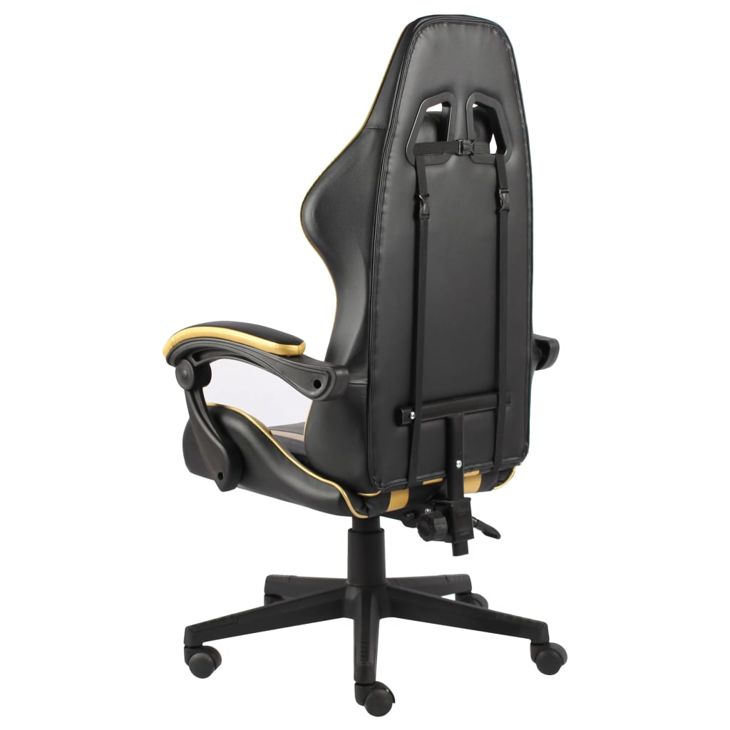 Fauteuil de jeux vidéo Noir et doré Similicuir - Xios Store SNC