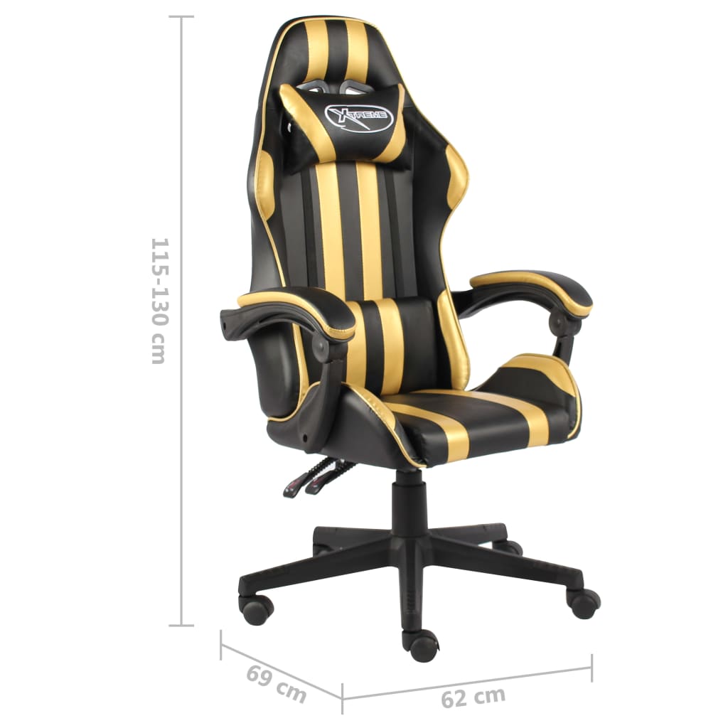 Fauteuil de jeux vidéo Noir et doré Similicuir - Xios Store SNC