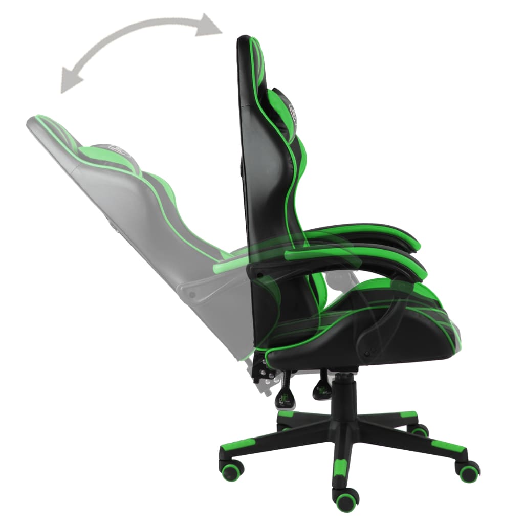 Fauteuil de jeux vidéo Noir et vert Similicuir - Xios Store SNC