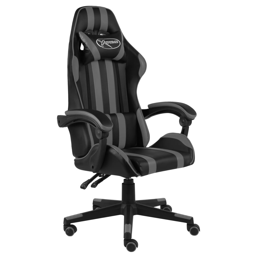 Fauteuil de jeux vidéo Noir et gris Similicuir - Xios Store SNC