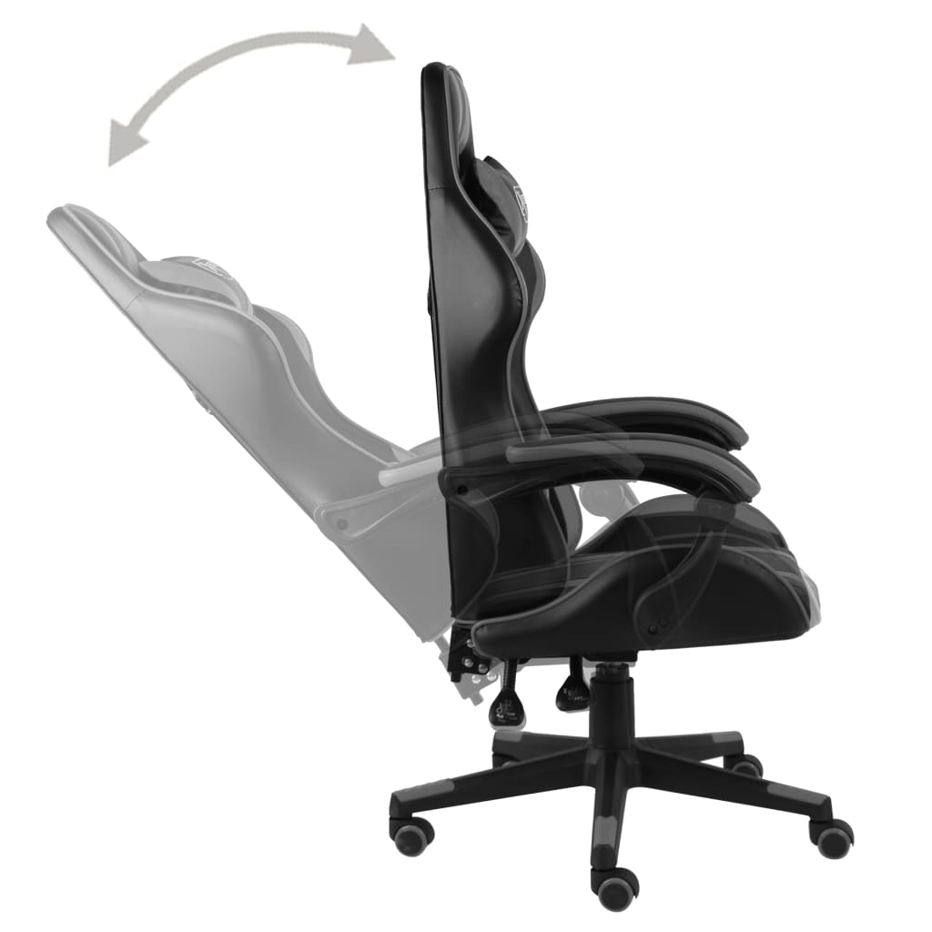 Fauteuil de jeux vidéo Noir et gris Similicuir - Xios Store SNC