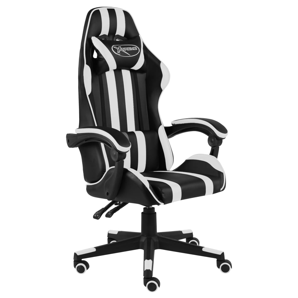 Fauteuil de jeux vidéo Noir et blanc Similicuir - Xios Store SNC