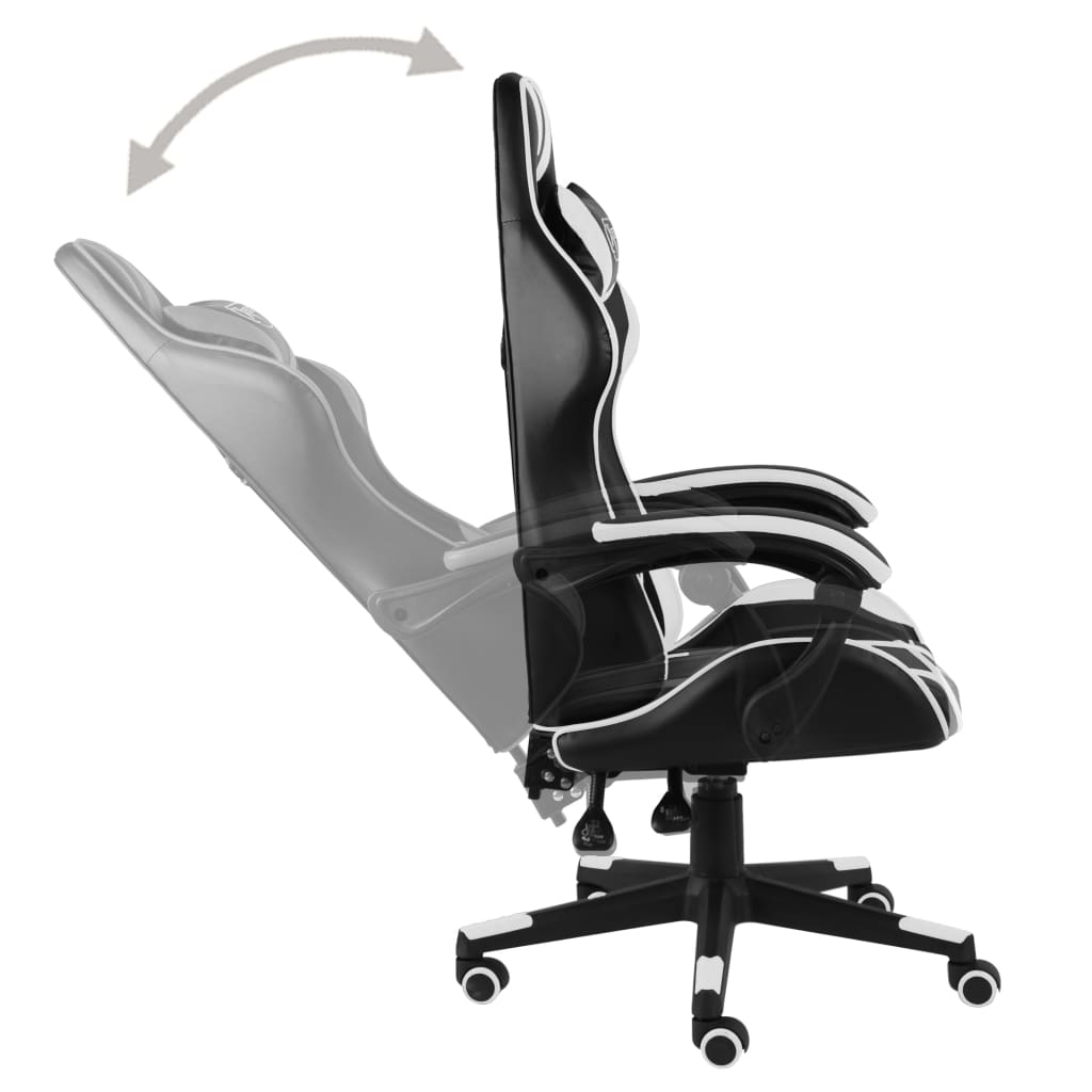 Fauteuil de jeux vidéo Noir et blanc Similicuir - Xios Store SNC